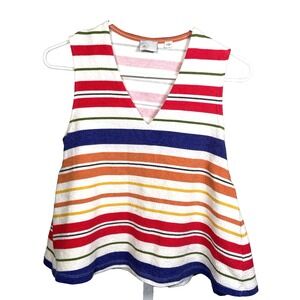 Women's Anthropologie Postmark Monterey Sleeveless Shirt Small Striped Tank Top